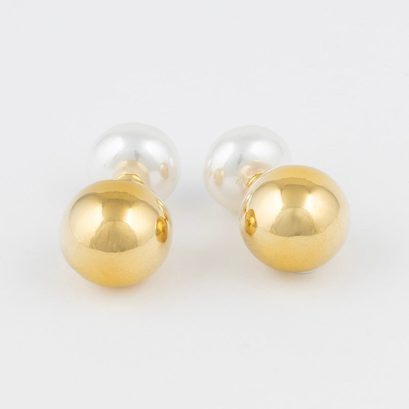 Stainless Steel Pearl and Ball Earrings Jetlag
