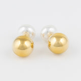 Stainless Steel Pearl and Ball Earrings Jetlag