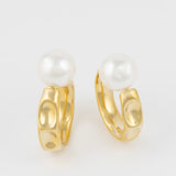 Brincos de argola com fecho de pérola para jet lag