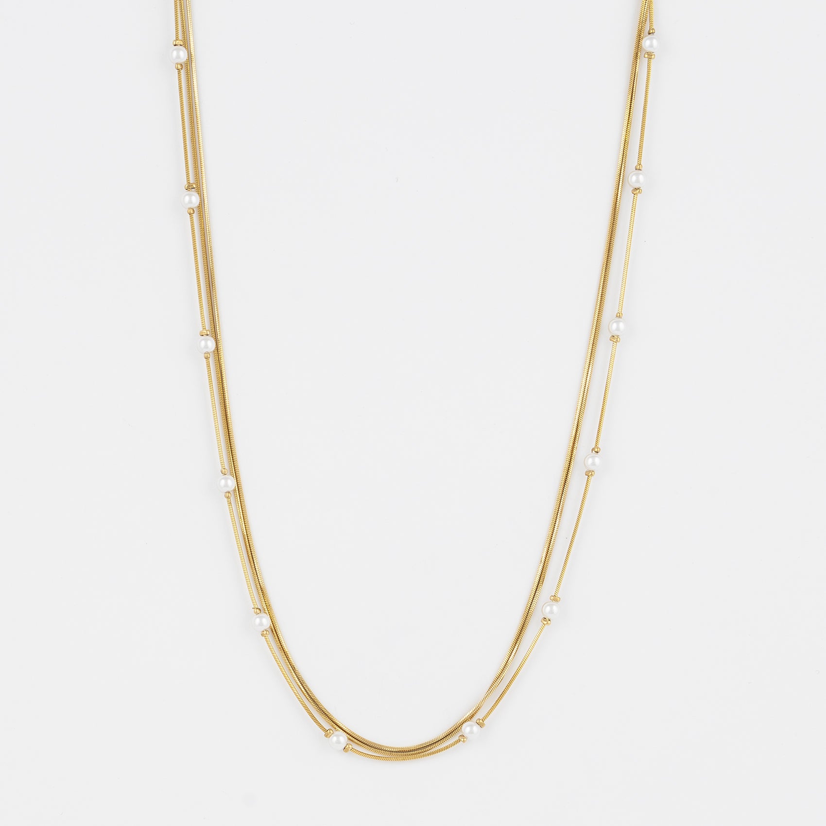 Double Layer Pearl Necklace Jetlag