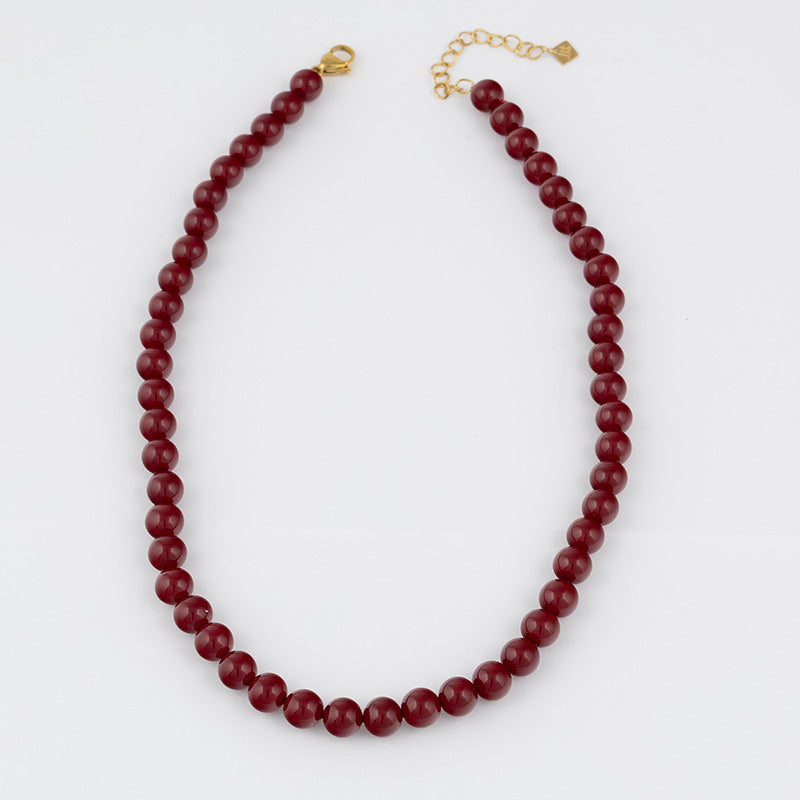 Bordeaux 8mm Bead Strand Necklace Jetlag
