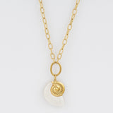 White Seashell & Gold Necklace Jetlag