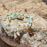 3-in-1 Beaded Bracelet with Clover Charm Jetlag