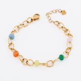 Chain Bracelet with Colorful Stones Jetlag