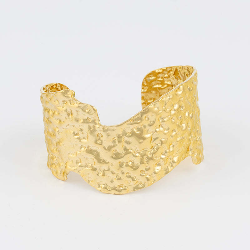 Chunky Hammered Finish Cuff Bracelet Jetlag