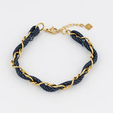 Two-in-One Denim and Gold Chain Bracelet Jetlag