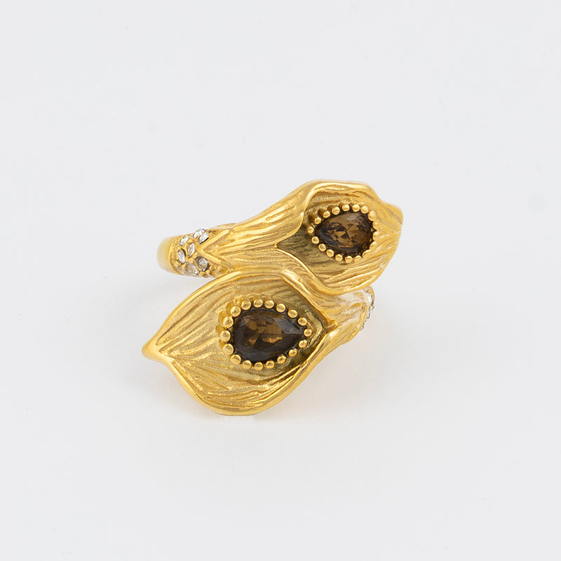 Gold-Tone Foliage Design Ring Jetlag