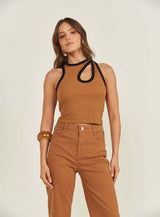 Ribbed Cut-Out Crop Top Colcci
