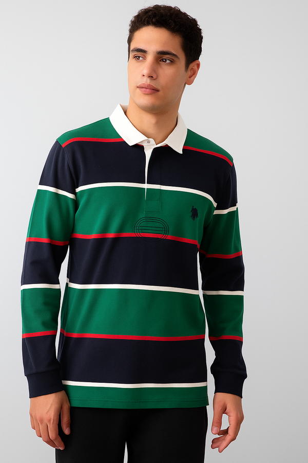 Men´s Long Sleeve Polo with Stripes in Multiple Colors U.S. Polo Assn.
