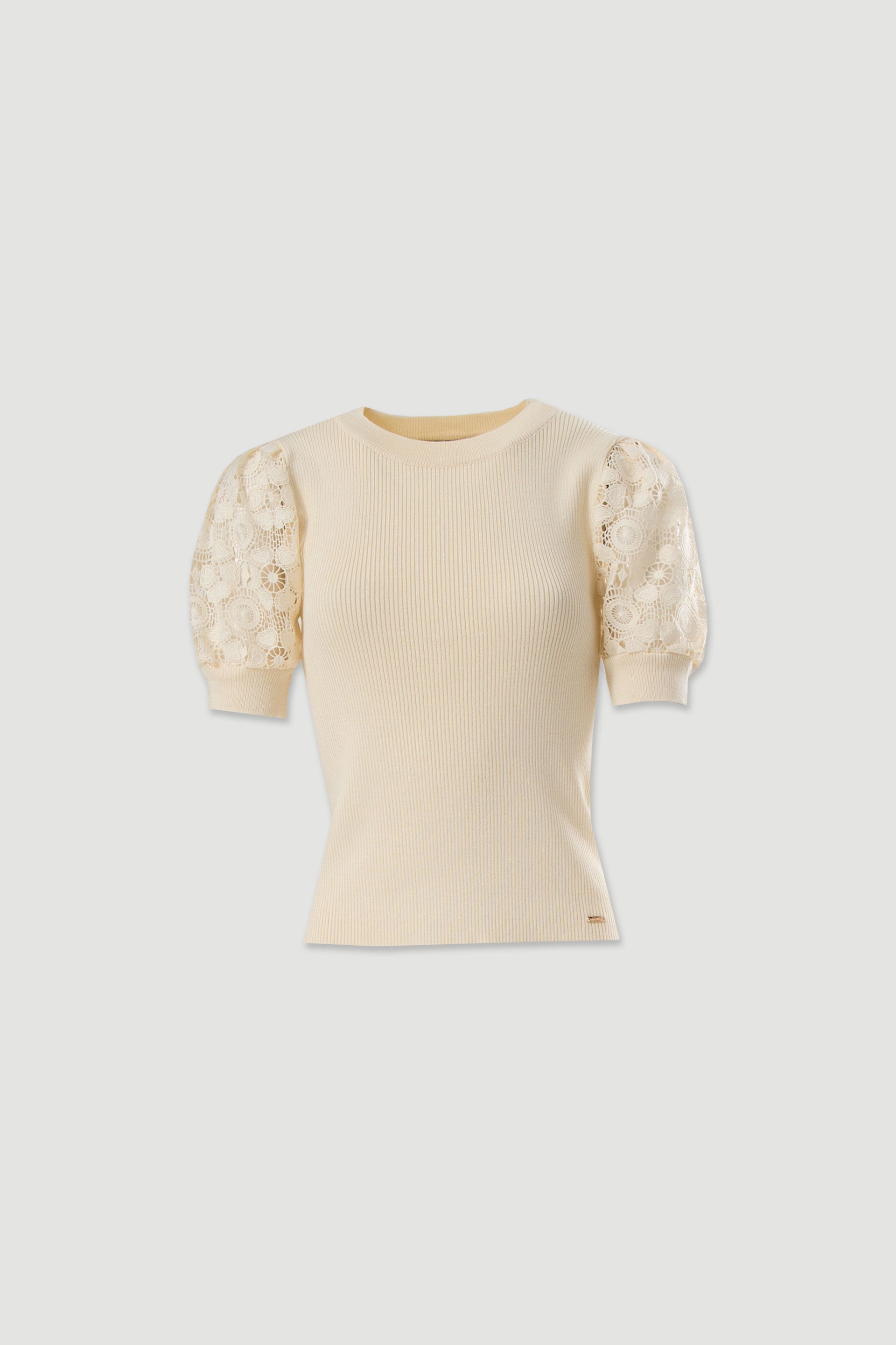 Camisola de malha com manga curta rendada Ferrache