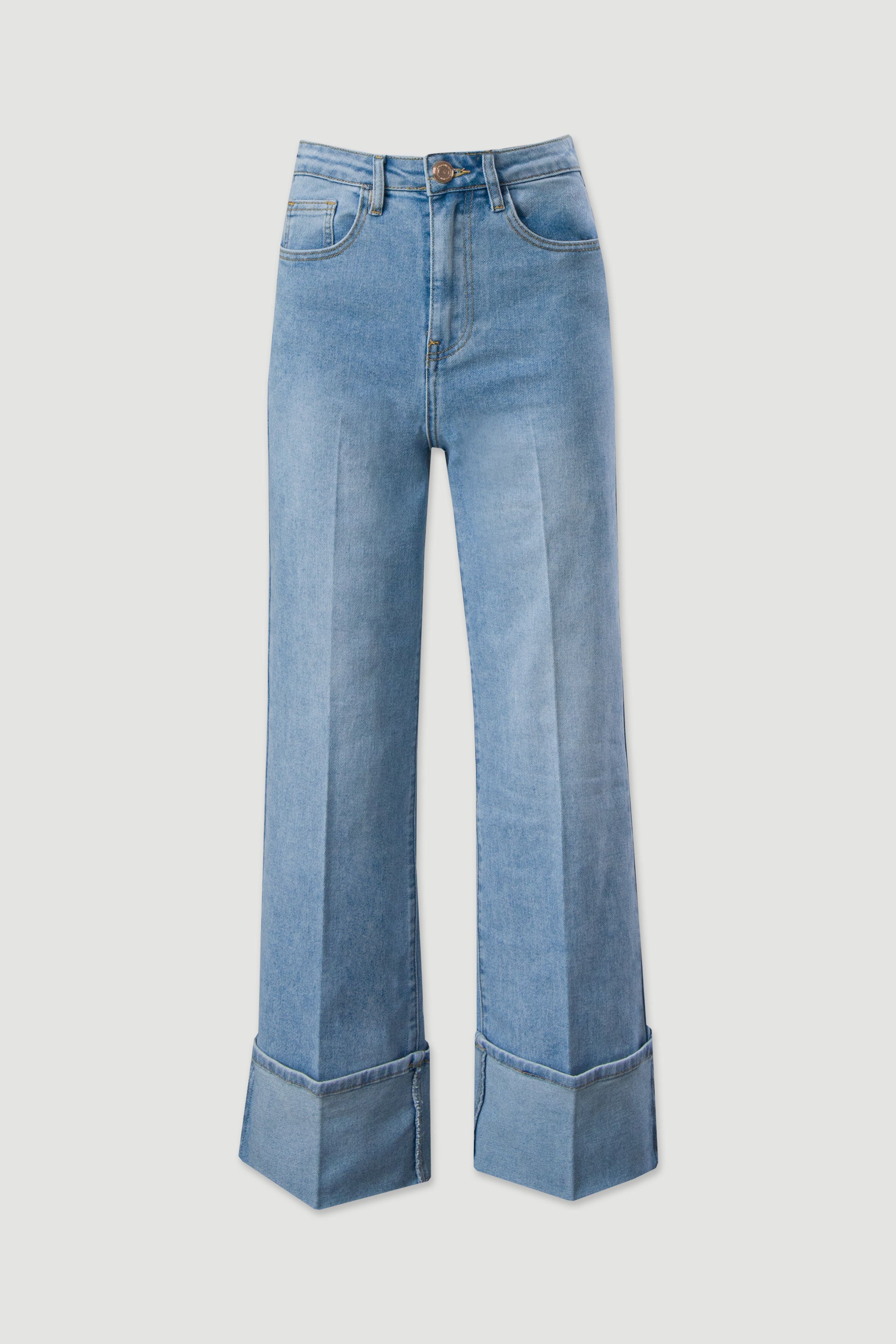 Calça de ganga wide leg com virola Ferrache
