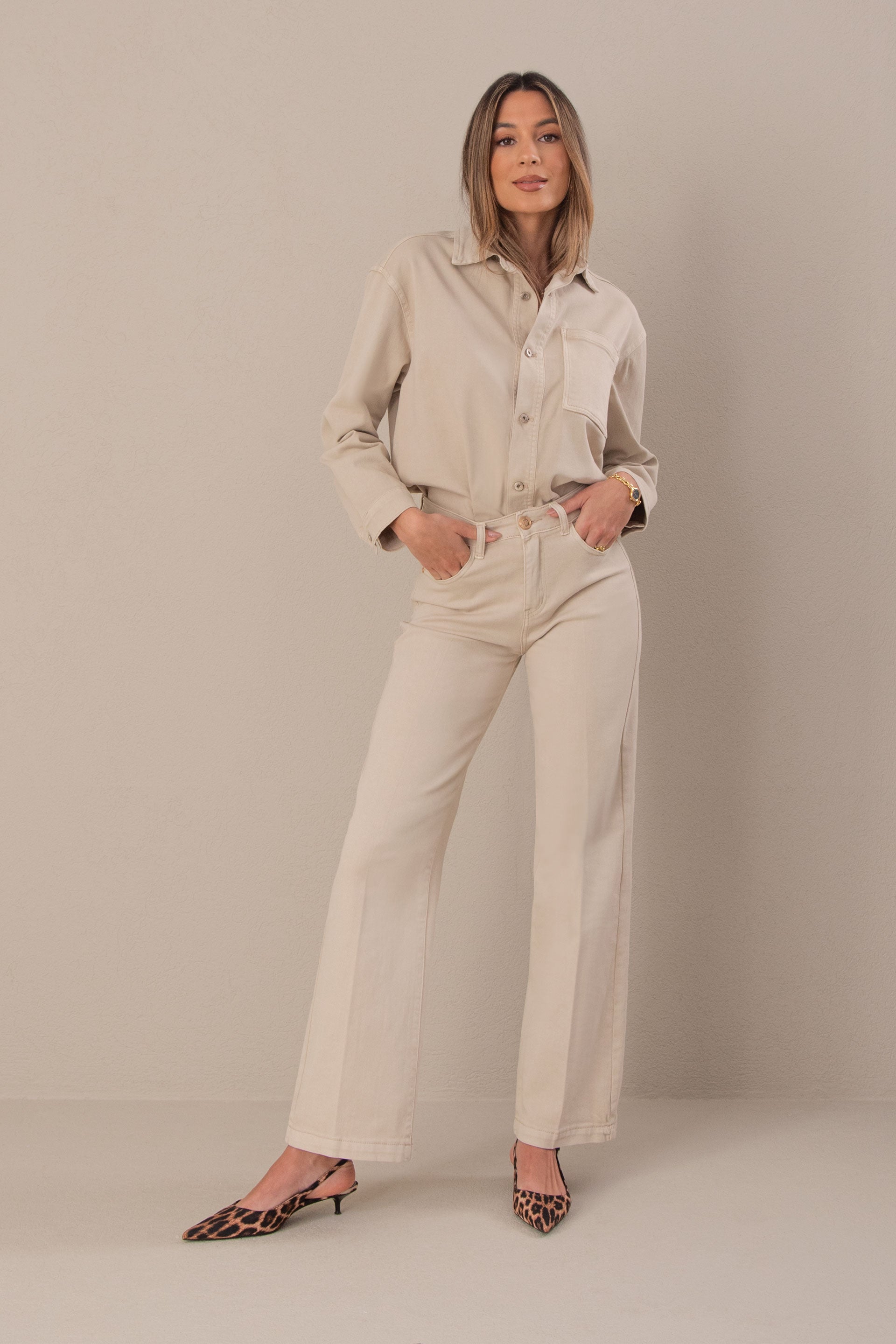 Straight jeans feminino Ferrache