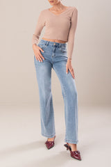 Straight jeans de cintura subida Ferrache