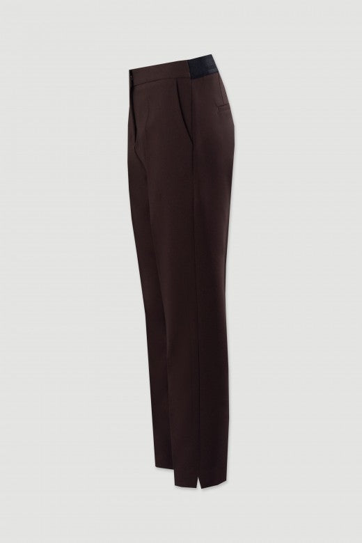 Tailored High-Waist Pants with Elasticated Belt Ferrache