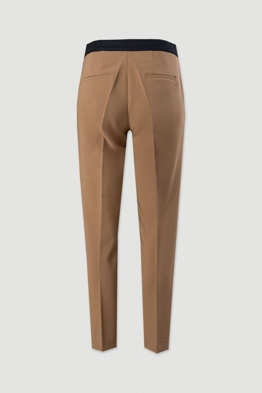 Tailored High-Waist Pants with Elasticated Belt Ferrache