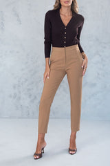 Tailored High-Waist Pants with Elasticated Belt Ferrache