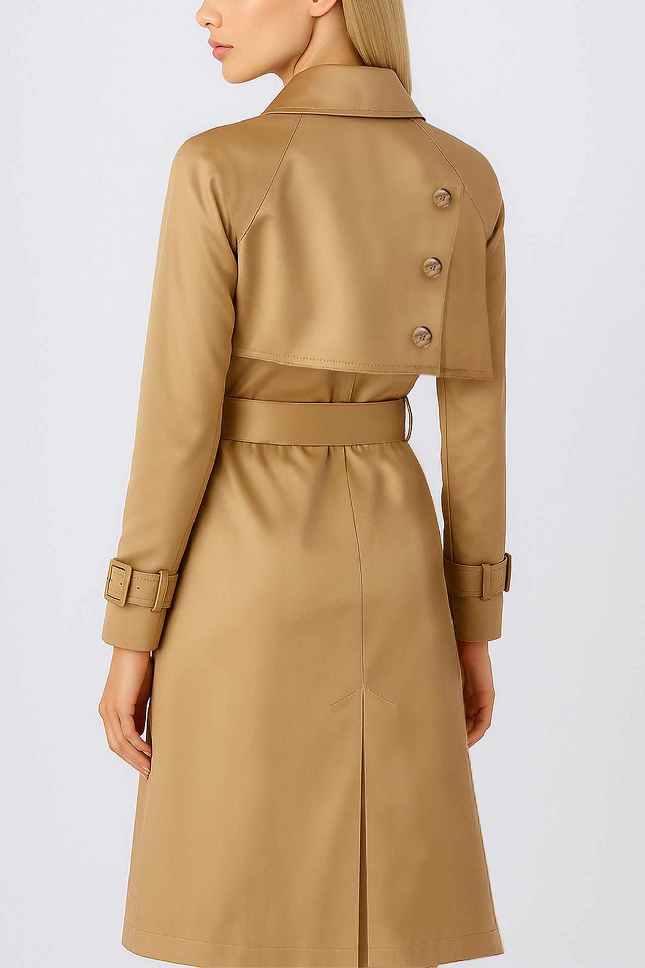 Long Wrap Trench Coat with Belt Sahoco