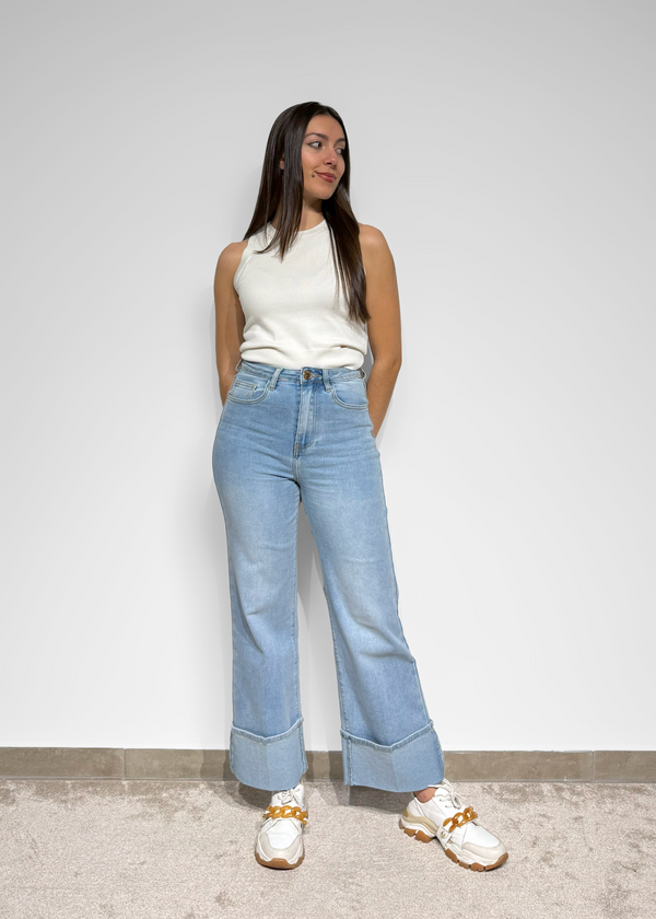 Wide Leg Denim Jeans Ferrache
