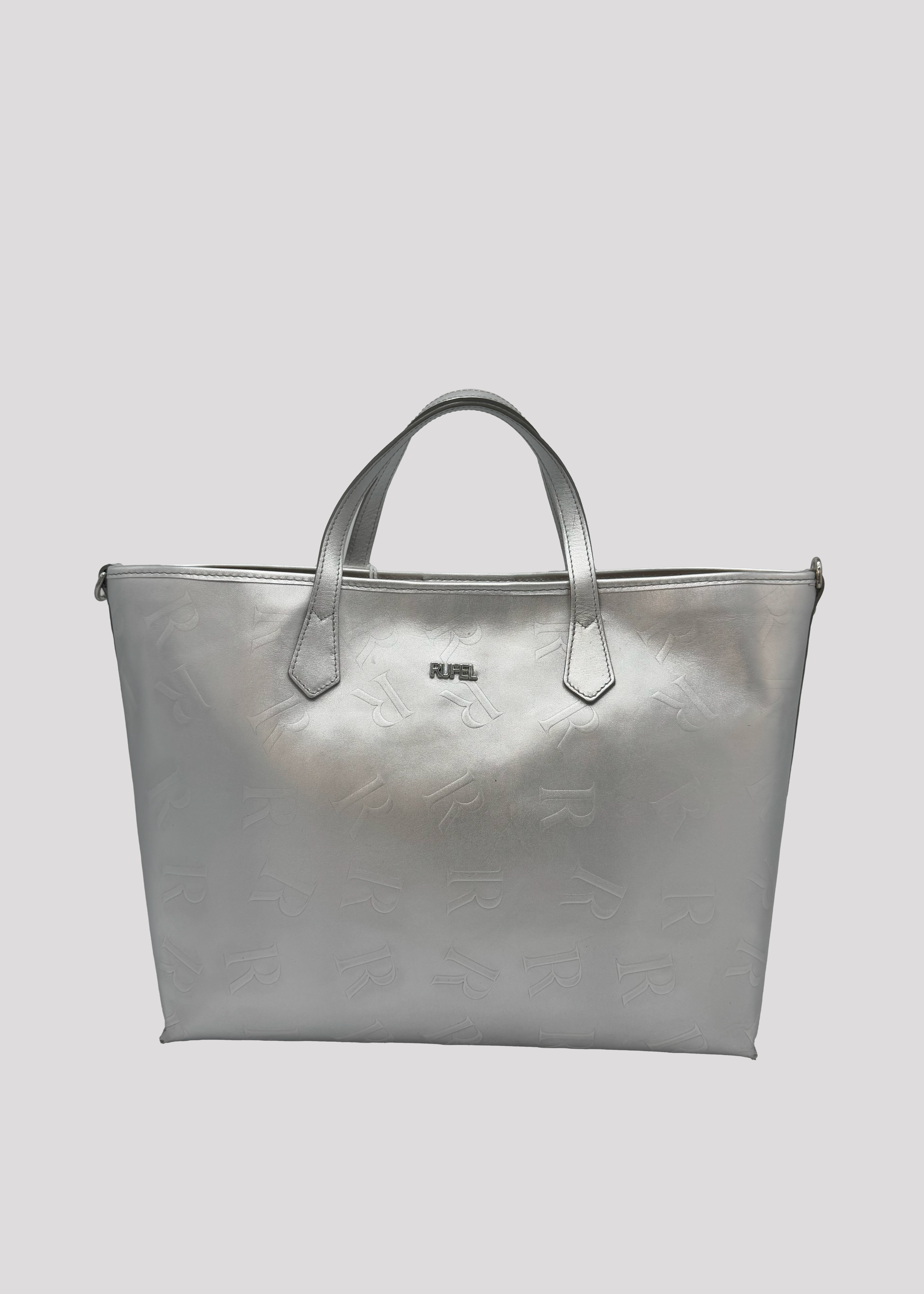 Metallic Large handbag with logo Rufel