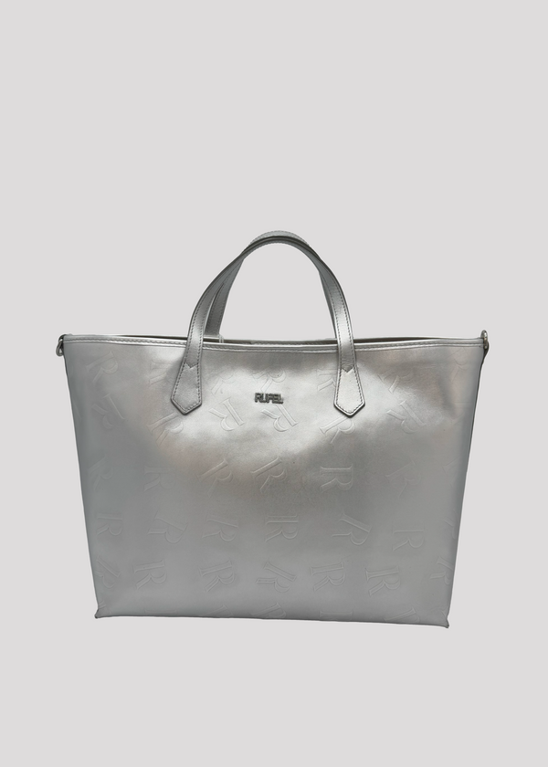 Metallic Large handbag with logo Rufel