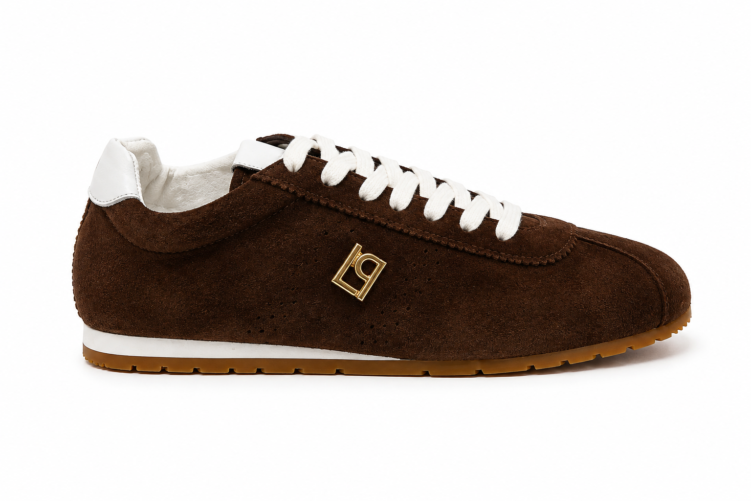 Leather Jogging Sneakers with Ornament Lança Perfume