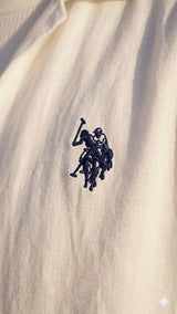 White Linen Blend Shirt U.S. Polo Assn.