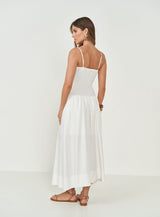 Corset-Style Linen Midi Dress Colcci