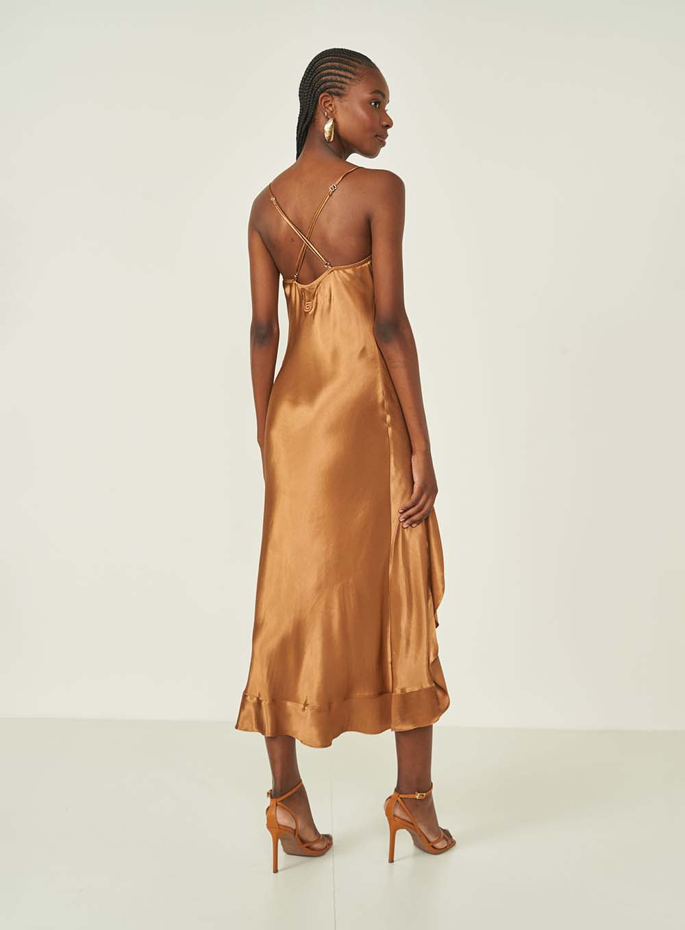 Satin-Finish Comfort Midi Dress Colcci