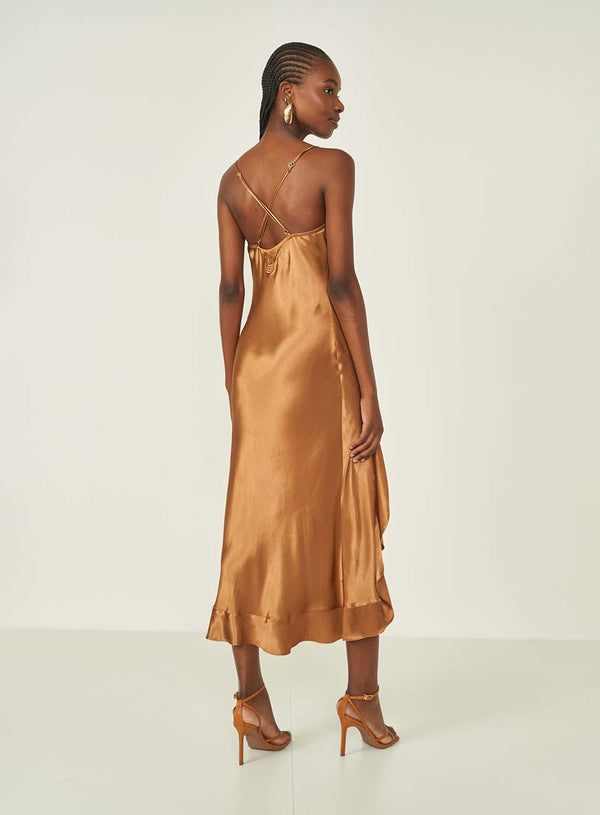 Satin-Finish Comfort Midi Dress Colcci