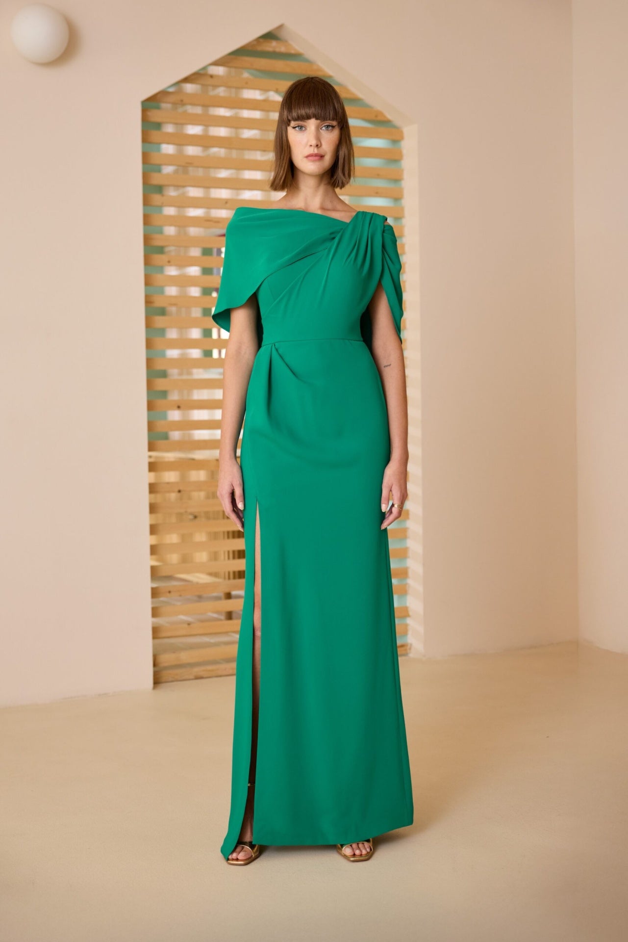 Cape-Effect Floor-Length Gown Carla Ruiz