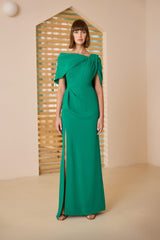 Cape-Effect Floor-Length Gown Carla Ruiz