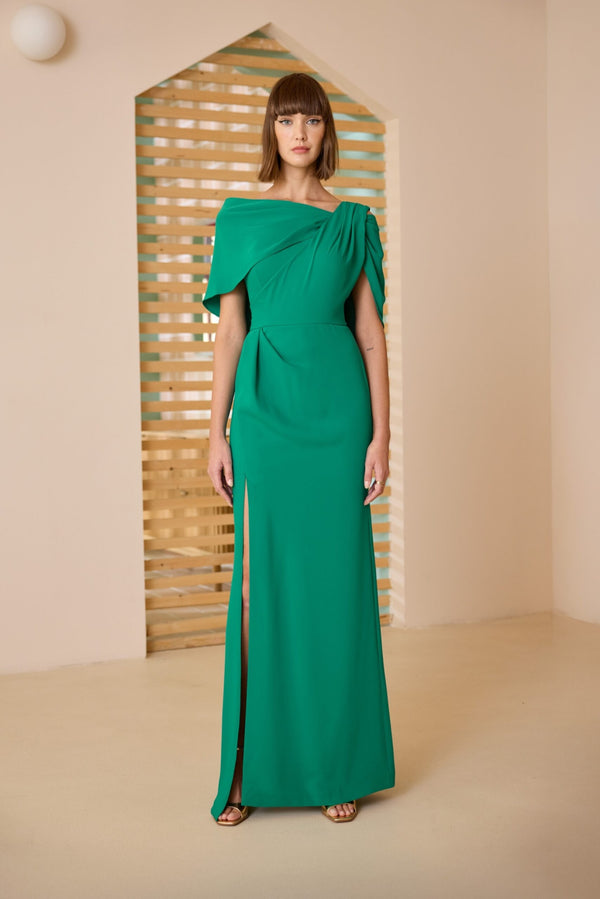 Cape-Effect Floor-Length Gown Carla Ruiz