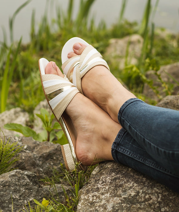 Carol21 Low Block Heel Flat Slip-On Sandals MLV