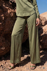 Satin Wide-Leg Trousers Arggido