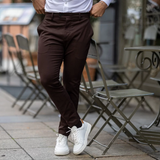 Calça sarja com elástico slim fit Zolf