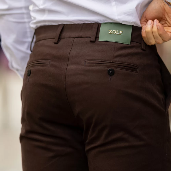 Calça sarja com elástico slim fit Zolf