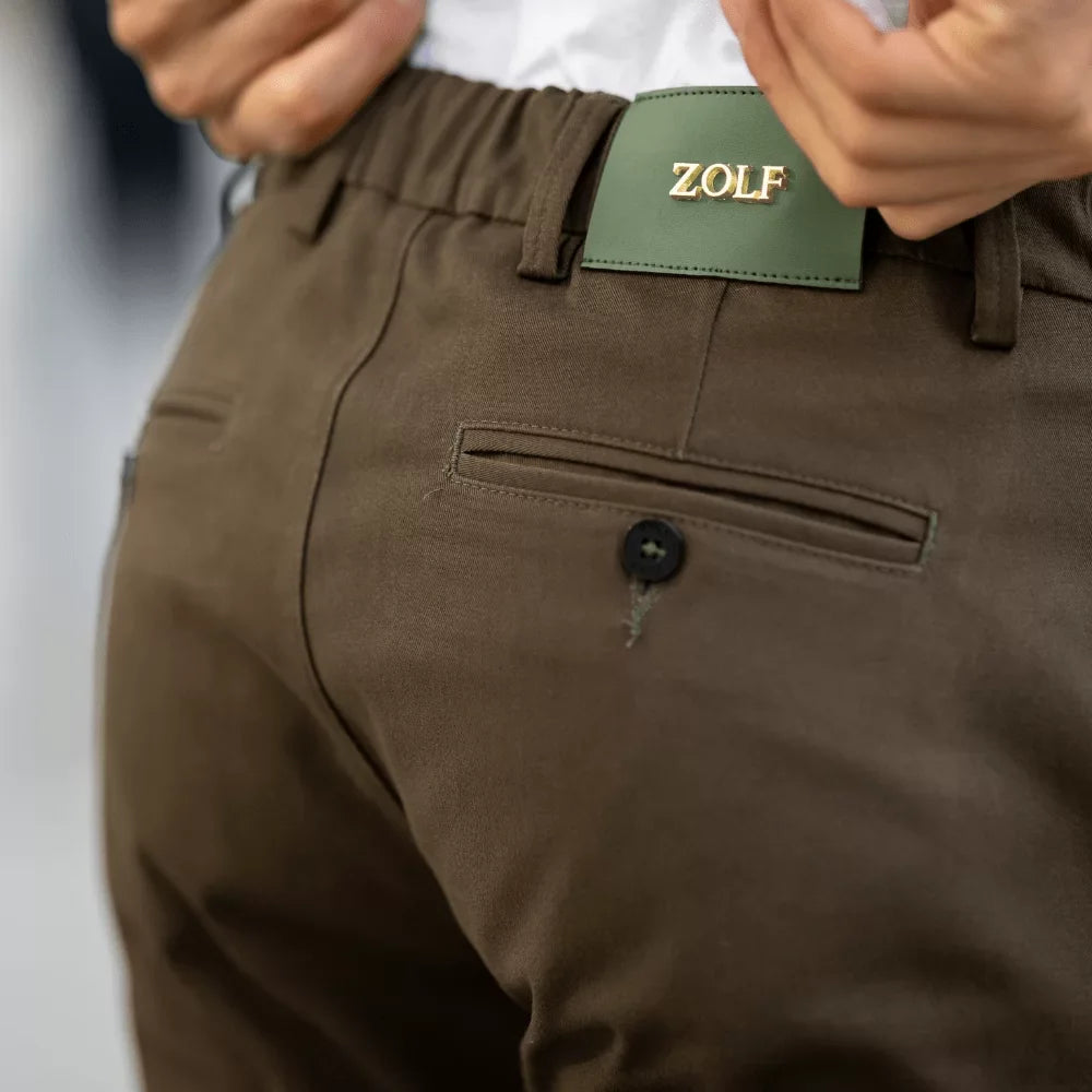 Calça sarja com elástico slim fit Zolf