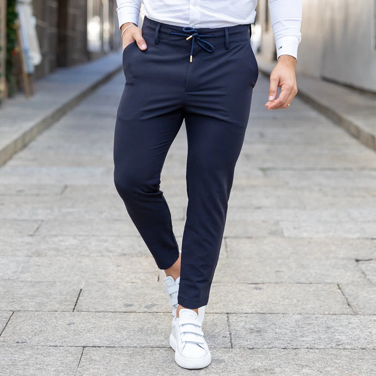 Calça com cordão slim fit Zolf