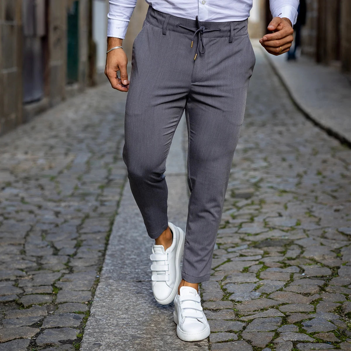 Calça com cordão slim fit Zolf
