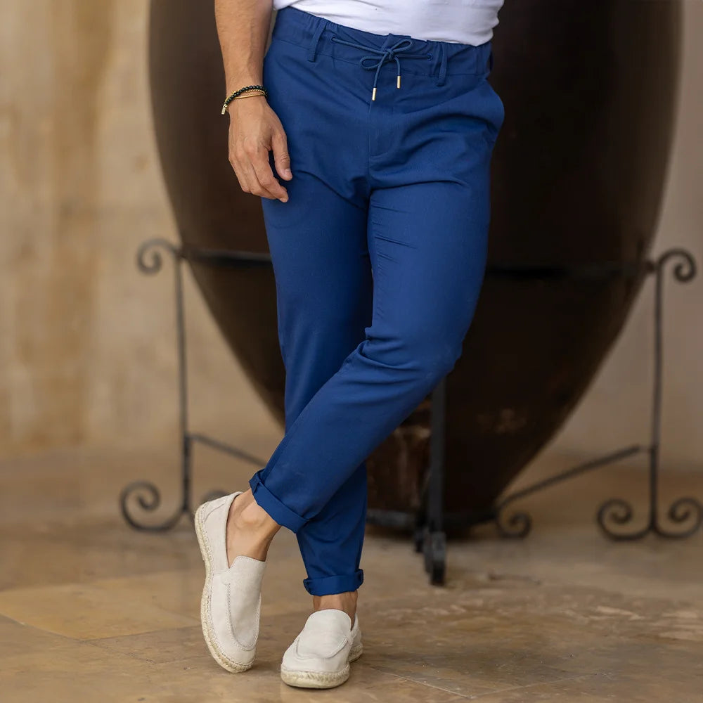 Calça com cordão slim fit Zolf