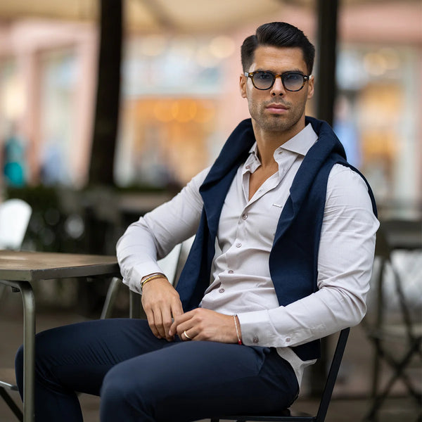 Camisa gola italiana com risca slim fit Zolf