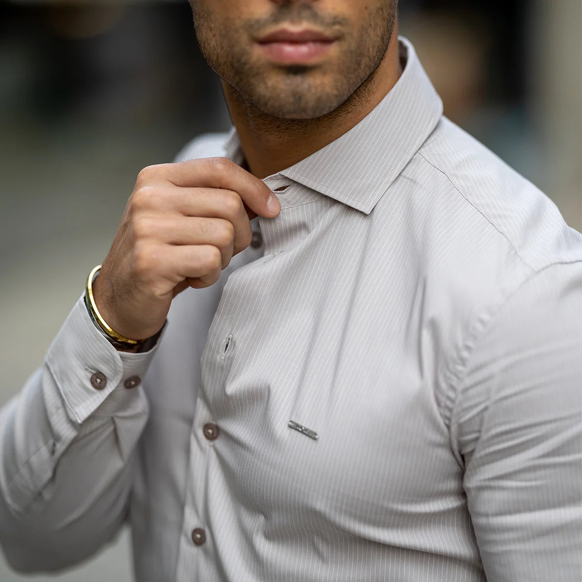 Camisa gola italiana com risca slim fit Zolf