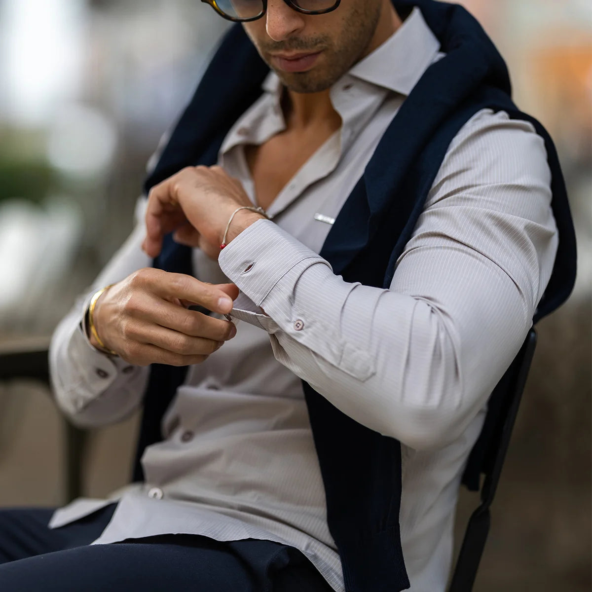 Camisa gola italiana com risca slim fit Zolf