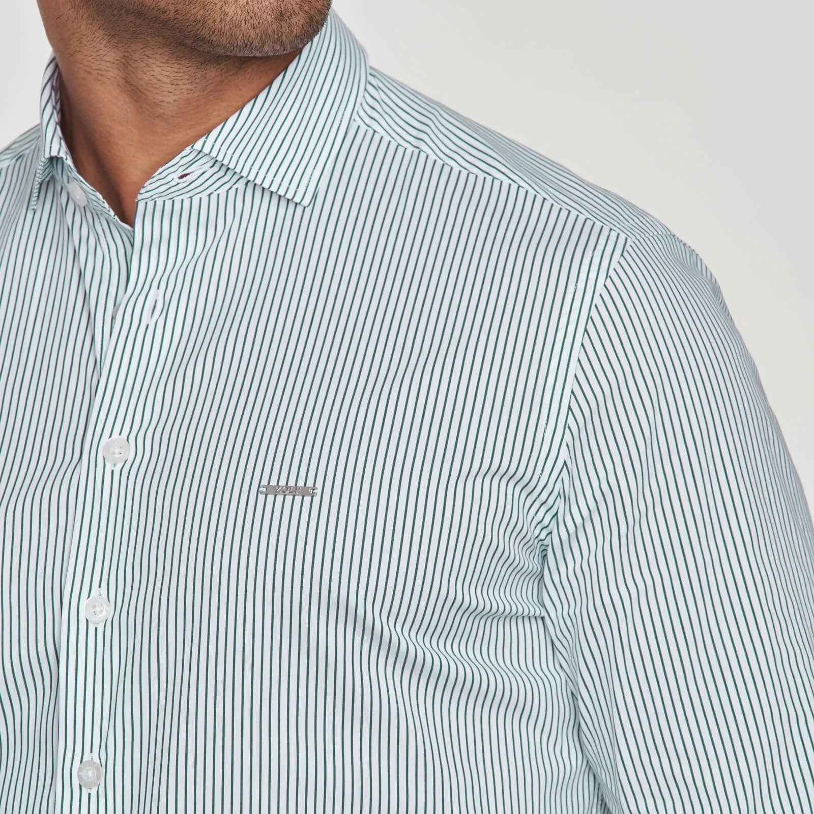 Camisa gola italiana risca fina slim fit Zolf