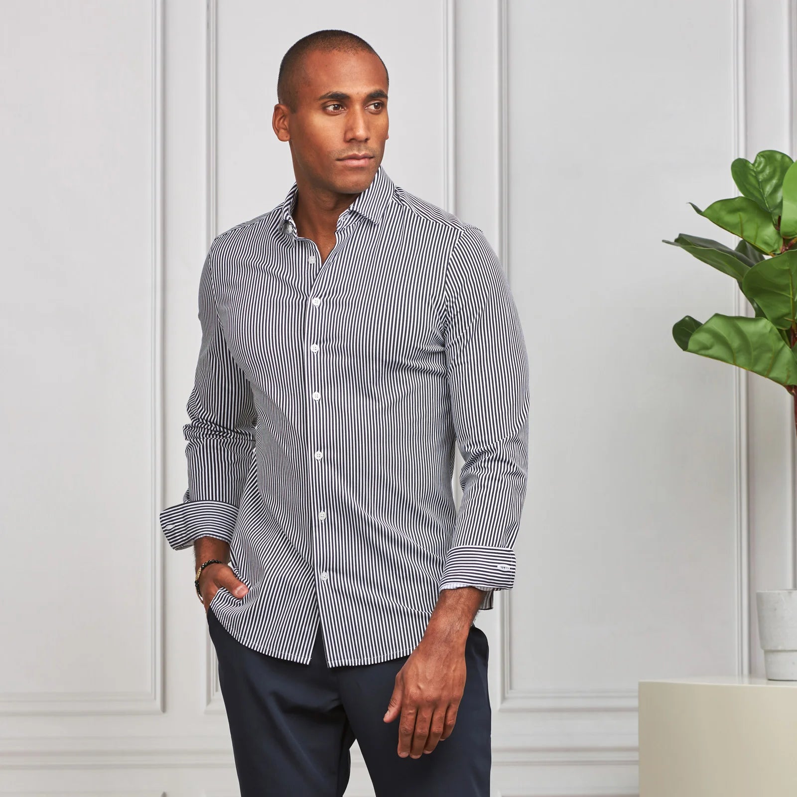 Camisa stretch easy-iron riscas Zolf