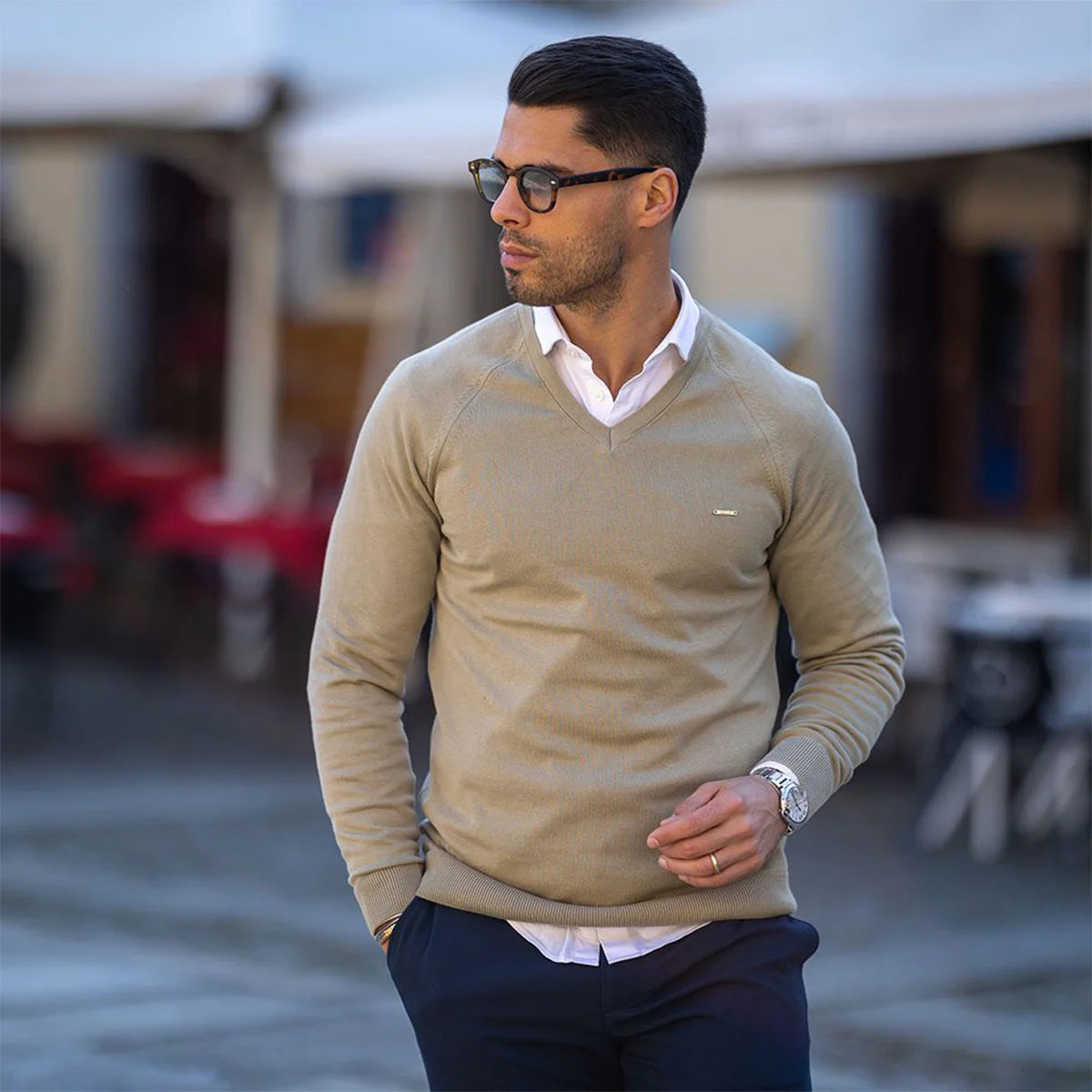 Camisola decote bico Zolf