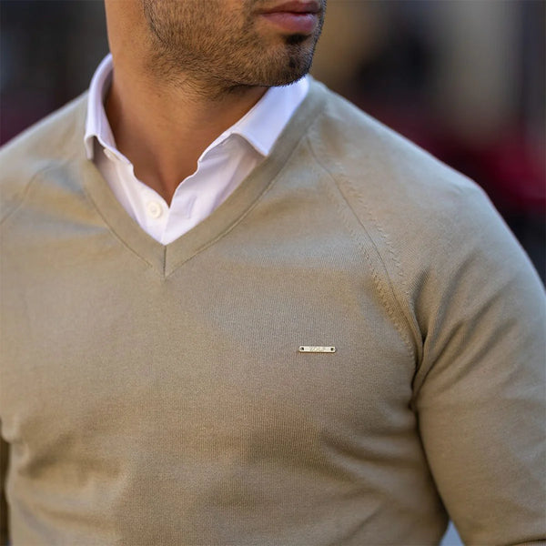V-Neck Cotton Sweater Zolf