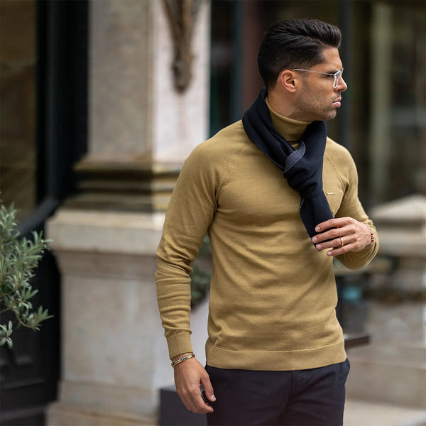Roll Neck Cotton Sweater Zolf