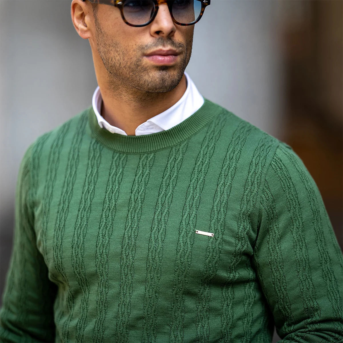 Camisola tricot com trança Zolf