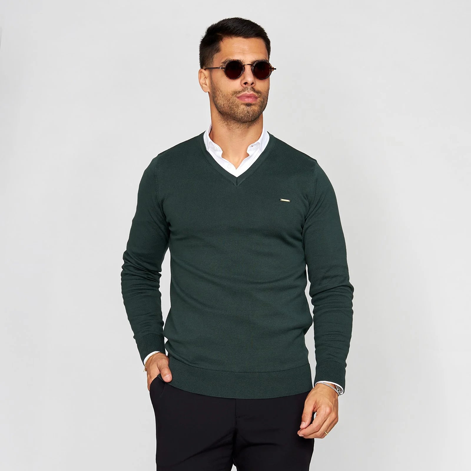 Camisola tricot decote V Zolf